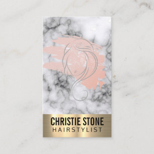 Marble Metall Trim Beautician Stylist Visitkort