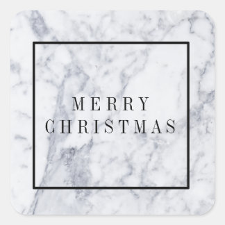 Marble Modern Minimal God jul-fästare Fyrkantigt Klistermärke