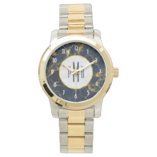 Marble Modern Snyggt Monogram för marmor i Guld Armbandsur