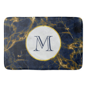 Marble Modern Snyggt Monogram för marmor i Guld Badrumsmatta
