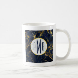 Marble Modern Snyggt Monogram för marmor i Guld Kaffemugg