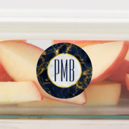 Marble Modern Snyggt Monogram för marmor i Guld Klistermärke