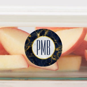 Marble Modern Snyggt Monogram för marmor i Guld Klistermärke