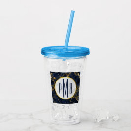 Marble Modern Snyggt Monogram för marmor i Guld Take Away Mugg