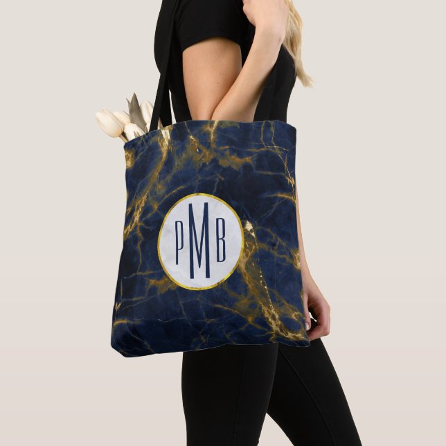 Marble Modern Snyggt Monogram för marmor i Guld Tygkasse (Närbild)