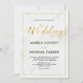 Marble | Modern typisk Bröllop Ceremony Inbjudningar