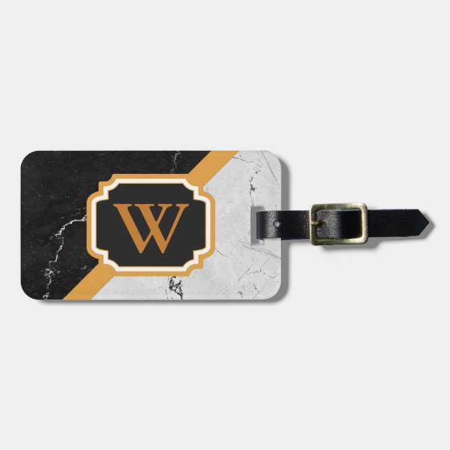 Marble Monogram Bagagebricka (Horisontell Framsida)