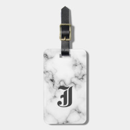 Marble monogram bagagebricka