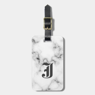 Marble monogram bagagebricka