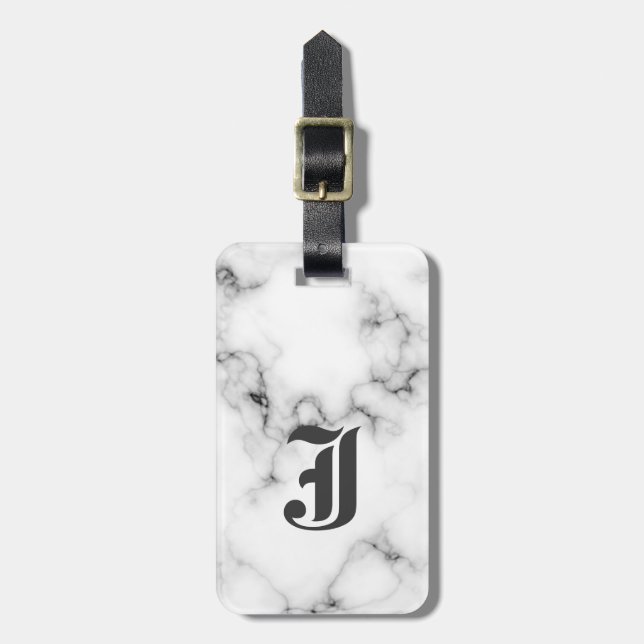 Marble monogram bagagebricka (Vertikal Framsida)