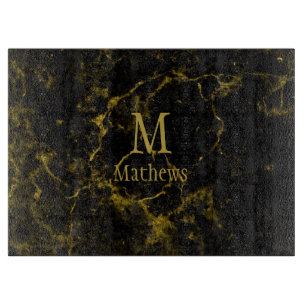 Marble Monogram Black Guld