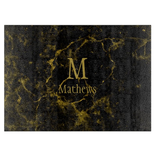 Marble Monogram Black Guld  (Framsidan)