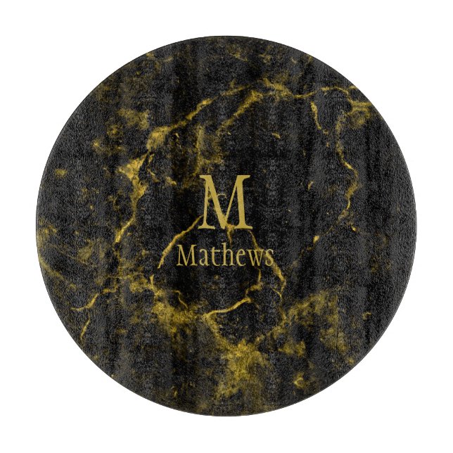 Marble Monogram Black Guld 12 tum (Framsidan)