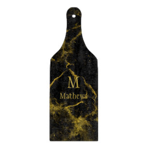 Marble Monogram Black Guld Paddle