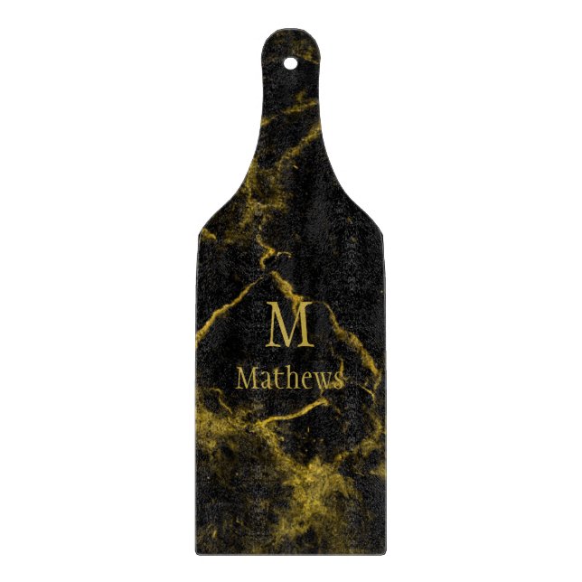 Marble Monogram Black Guld Paddle (Framsidan)