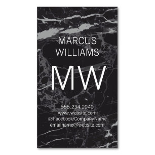 Marble Monogram Elegant Magnetiska Visitkort