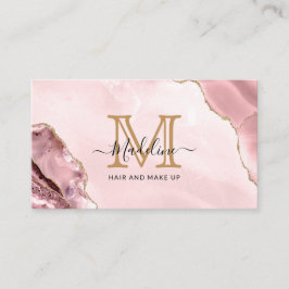 Marble Monogram för den  Rosan Guld Glitter Visitkort