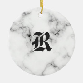 Marble monogram julgransprydnad keramik