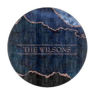 Marble Monogram Midnight Blue Abstrakt Elegant Mar