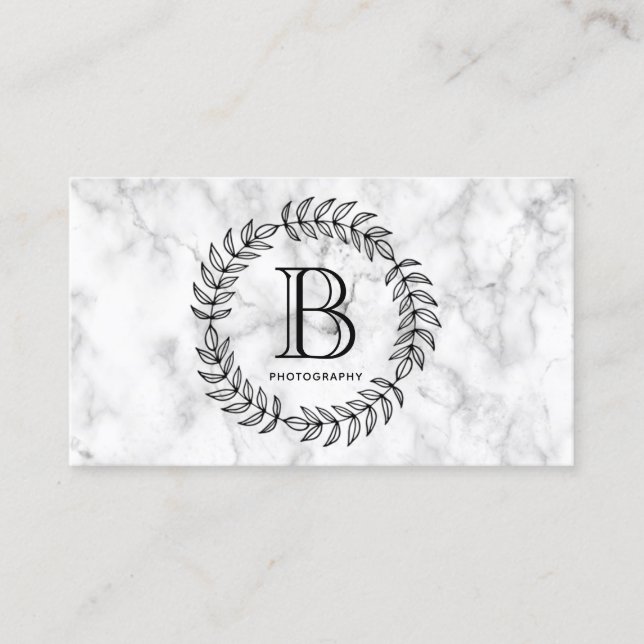 Marble Monogram Mode Snyggt Elegant Visitkort (Framsida)