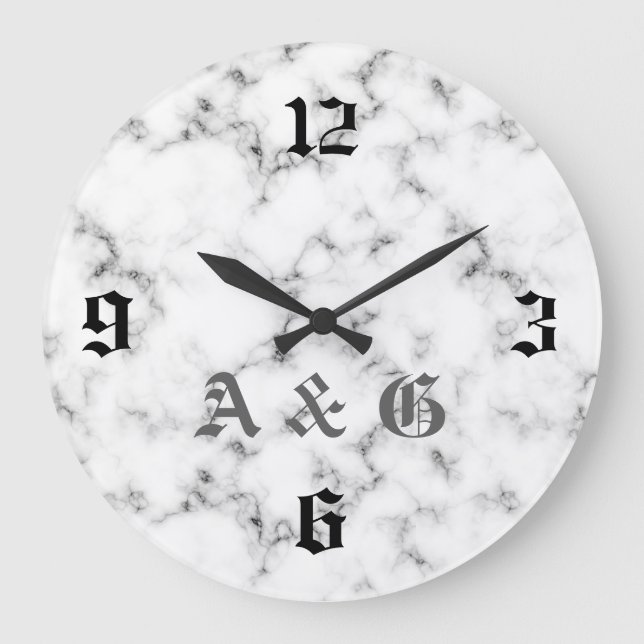 Marble monogram stor klocka (Framsida)