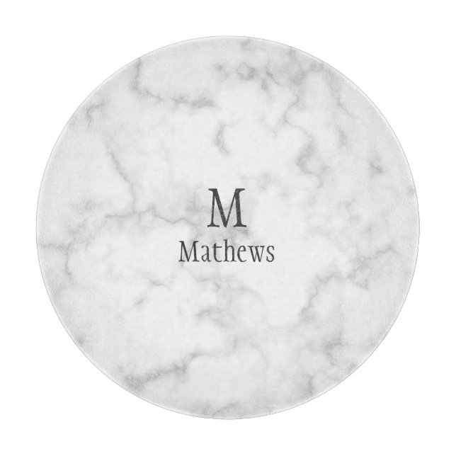 Marble Monogram White Anpassningsbar 12 tum (Framsidan)