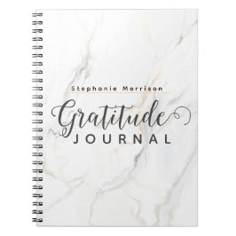 Marble Mönster Gratitude Journal - Grått & white Anteckningsbok