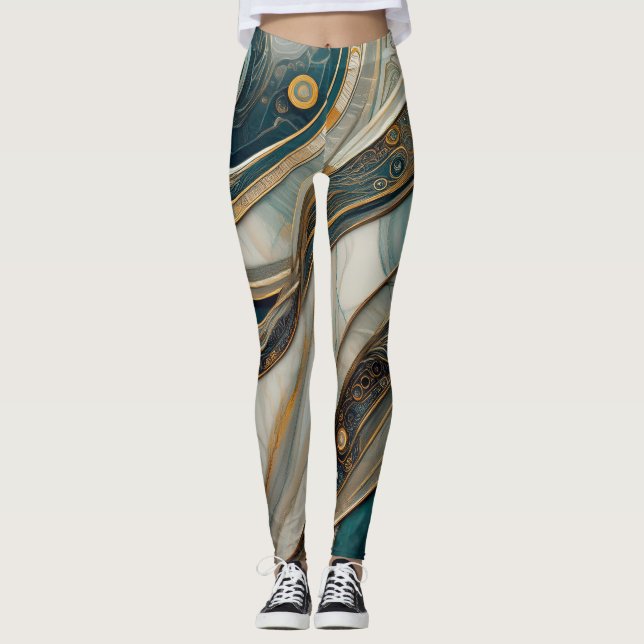 Marble Mönster Leggings (Framsida)