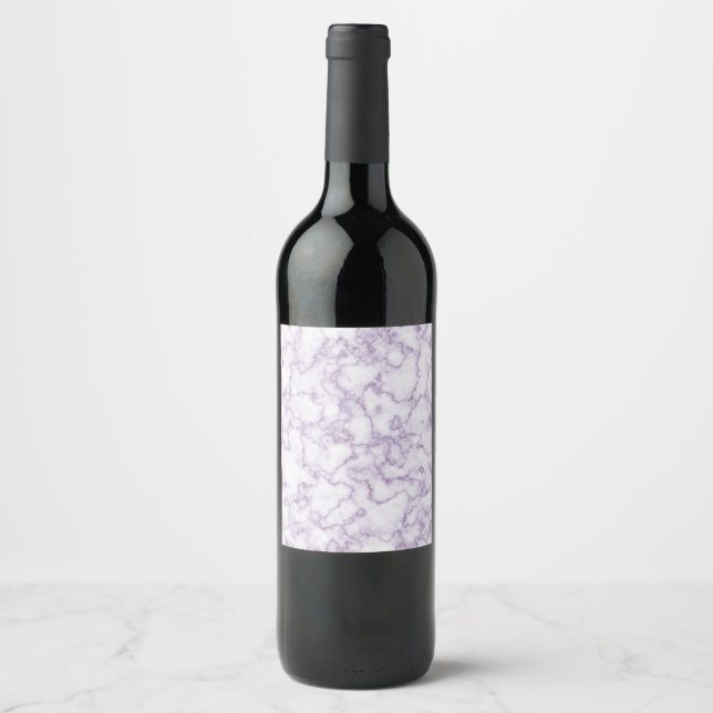 Marble Mönster Lila Vinflaska Etikett (Framsida)