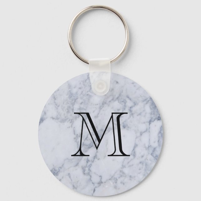 Marble Mönster Monogram Nyckelring (Framsida)