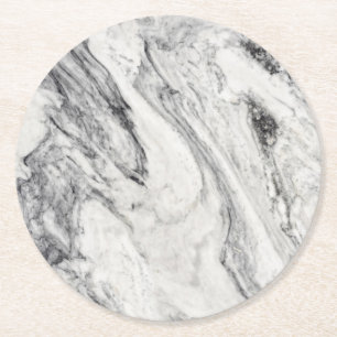 Marble Mönster Pappra Underlägg Papper Rund