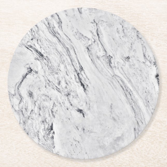 Marble Mönster Pappra Underlägg Papper Rund (Framsidan)