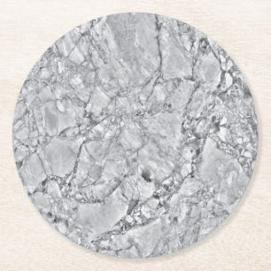 Marble Mönster Pappra Underlägg Papper Rund