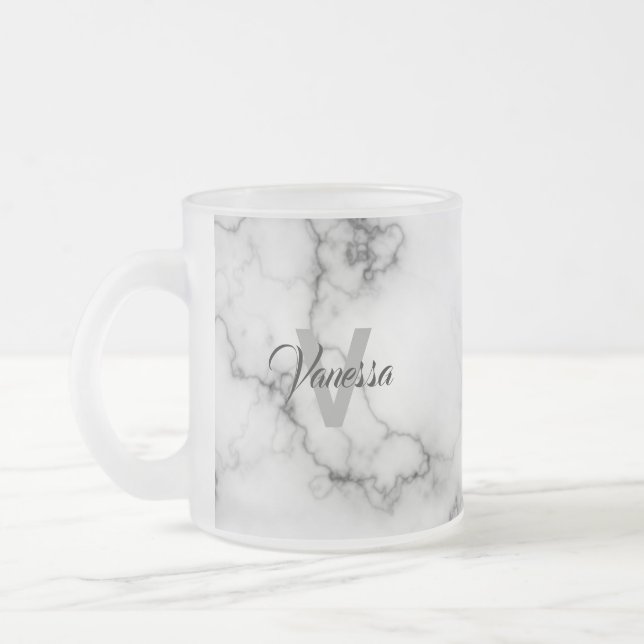 Marble Mönster personalization Frostad Glasmugg (Vänster)