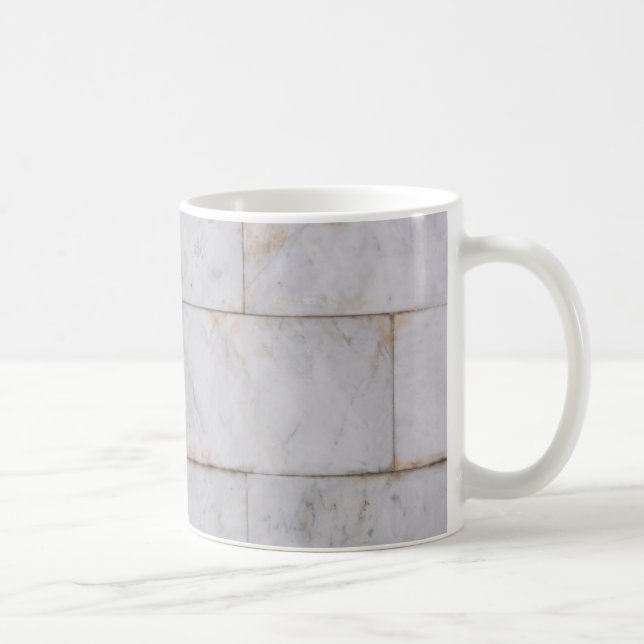 Marble Mönster White and Brown Ceramic Grått Stone Kaffemugg (Höger)