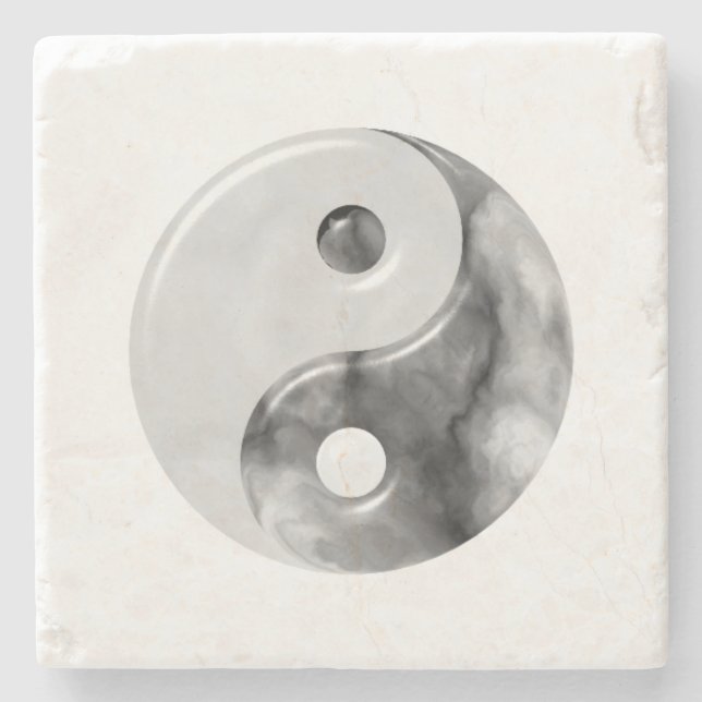 Marble Mönster Yin Yang Stone Underlägg (Framsidan)
