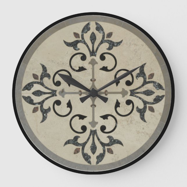 Marble mosaic medallion 2 stor klocka (Framsida)