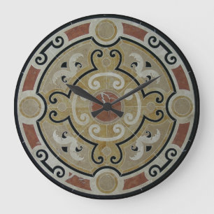 Marble mosaic medallion stor klocka
