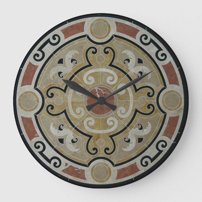 Marble mosaic medallion stor klocka (Framsida)