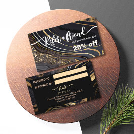 Marble nagel salon Referera ett vänhänskjutningsko Lojalitetskort