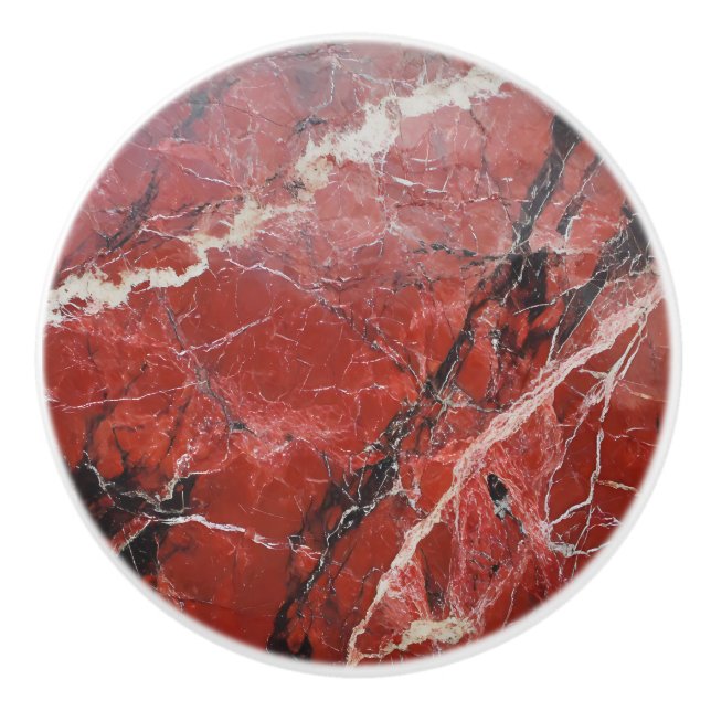 Marble Natural Red Mönster Knopp (Framsidan)