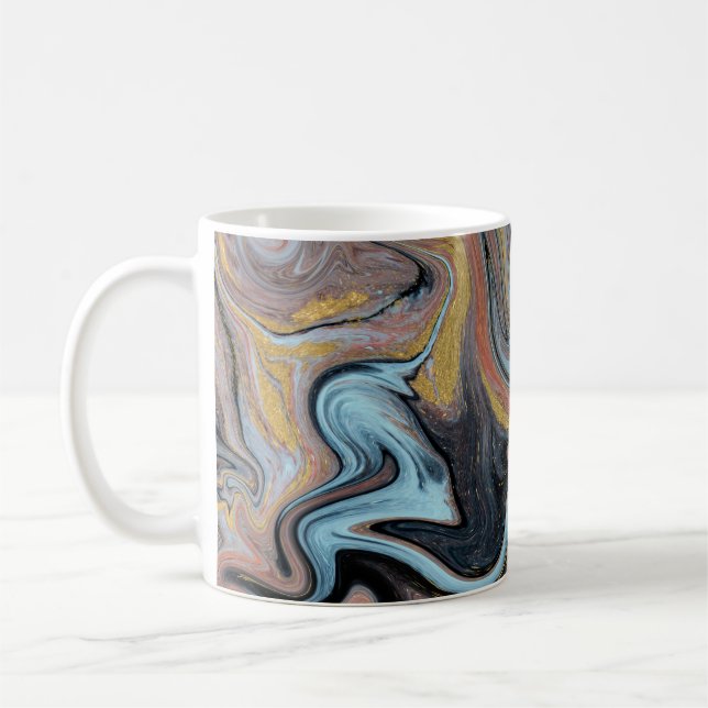 Marble Nature Artwork Golden Glitter Kaffemugg (Vänster)
