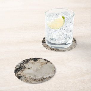 Marble Nature Färg Mönster Underlägg Papper Rund