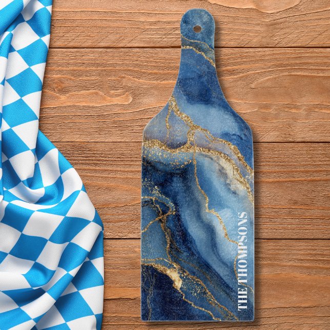 Marble Navyblå Guld Glitter Elegant Personlig (Skapare uppladdad)