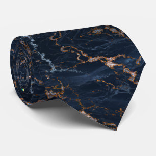 Marble Neck Tie, blå Ro-guld Slips