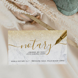 Marble Notary-lån chic guld glitter typografi Visitkort