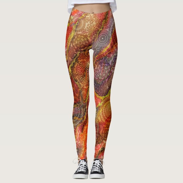Marble och Design Struktur Leggings (Framsida)