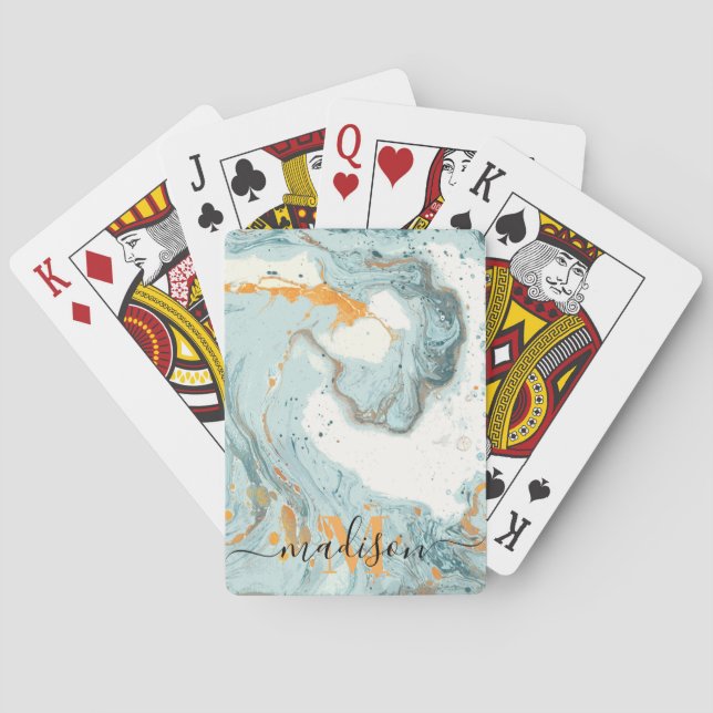 Marble och Glitter Abstrakt Casinokort (Baksidan)