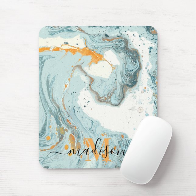 Marble och Glitter Abstrakt Musmatta (Med mus)