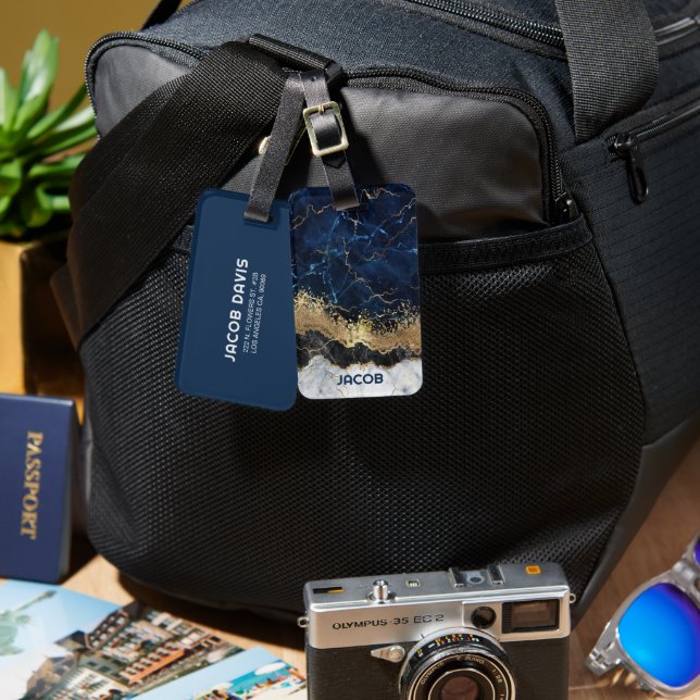 Marble och Glitter Bagagebricka (Fram & Baksida)